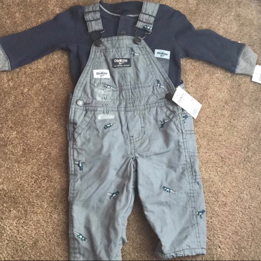 OshKosh Long Sleeve Shirt Overalls Set